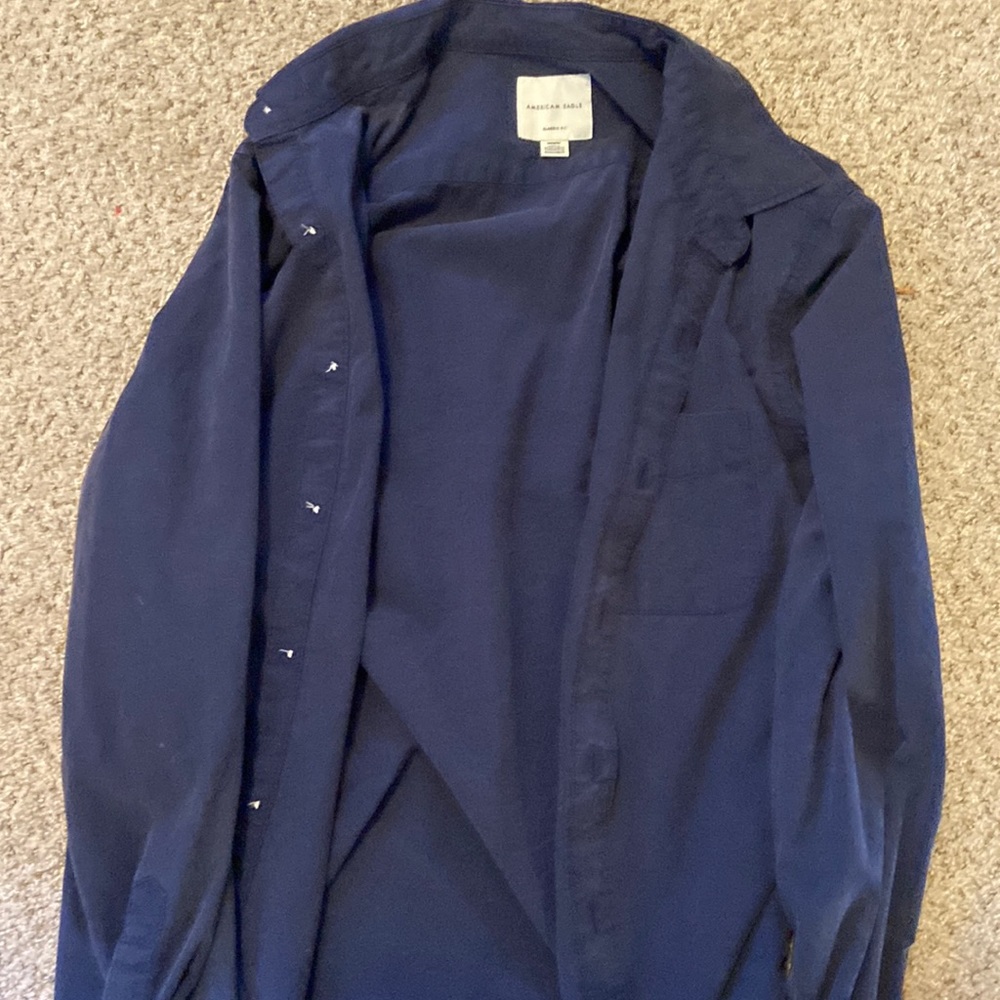 American eagle navy button up